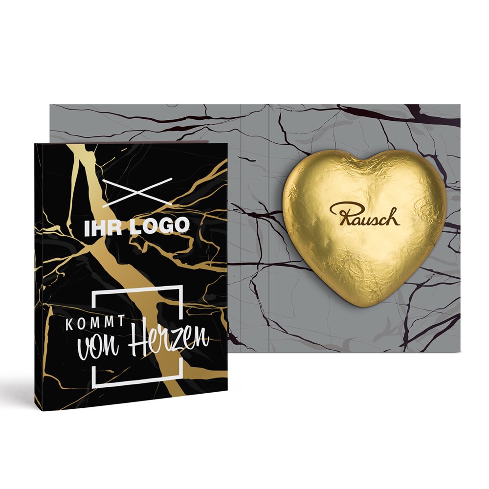 "Rausch Plantagen" Schokoladen-Herz in Klappkarte groß