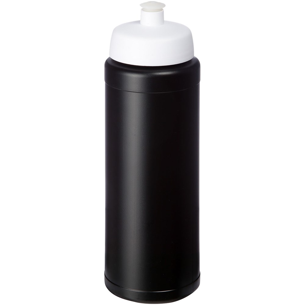 Baseline® Plus grip 750 ml Sportflasche mit Sportdeckel - schwarz, weiss