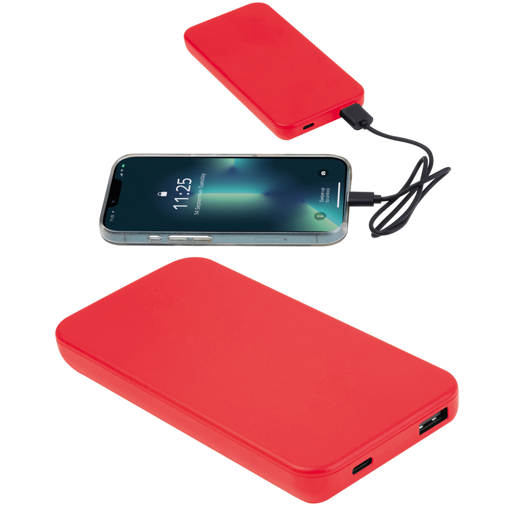 Recycelte Powerbank 10.000 mAh PRESTON - Rot